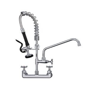 21 Inch Commercial Kitchen Sink Faucet with Pull Down Pre-Rinse Sprayer