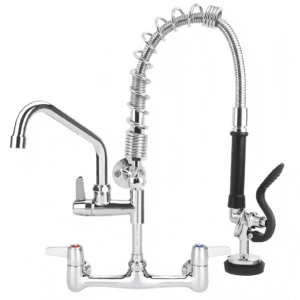 21 Inch Commercial Kitchen Sink Faucet with Pull Down Pre-Rinse Sprayer