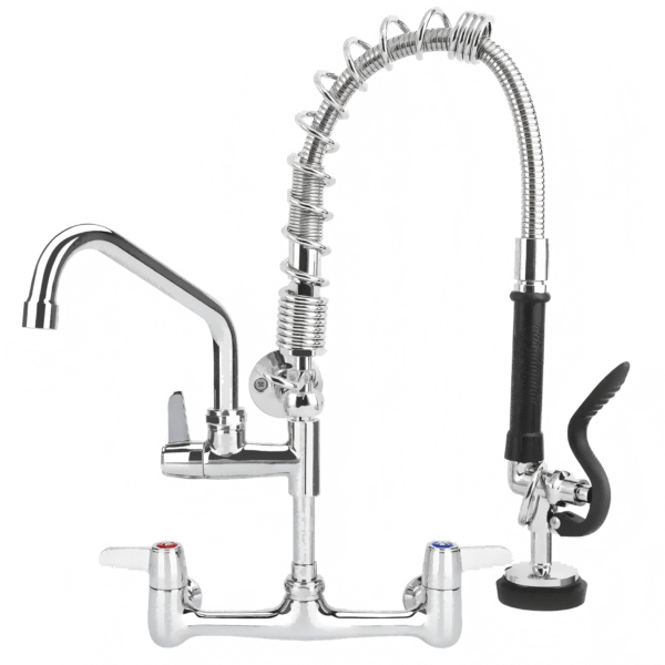 21 Inch Commercial Kitchen Sink Faucet with Pull Down Pre-Rinse Sprayer