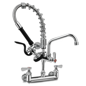 21 Inch Commercial Kitchen Sink Faucet with Pull Down Pre-Rinse Sprayer