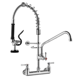 25 Inch Commercial Kitchen Sink Faucet with Pull Down Pre-Rinse Sprayer