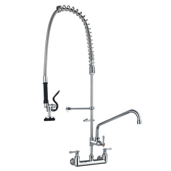 43 Inch Commercial Kitchen Sink Faucet with Pull Down Pre-Rinse Sprayer