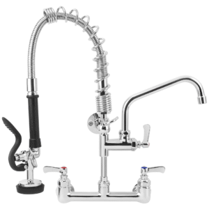 21 Inch Commercial Kitchen Sink Faucet with Pull Down Pre-Rinse Sprayer
