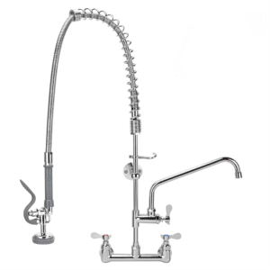 36 Inch Commercial Kitchen Sink Faucet with Pull Down Pre-Rinse Sprayer