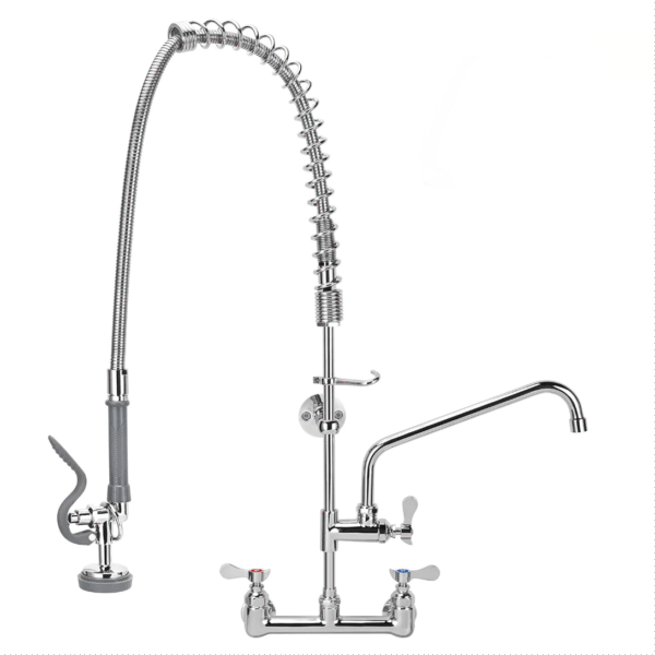 36 Inch Commercial Kitchen Sink Faucet with Pull Down Pre-Rinse Sprayer