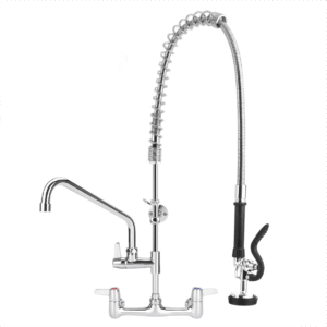 36 Inch Commercial Kitchen Sink Faucet with Pull Down Pre-Rinse Sprayer