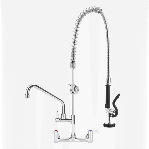 43 Inch Commercial Kitchen Sink Faucet with Pull Down Pre-Rinse Sprayer