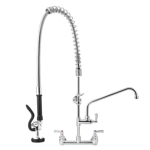 36 Inch Commercial Kitchen Sink Faucet with Pull Down Pre-Rinse Sprayer
