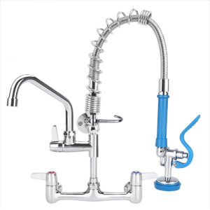 21 Inch Commercial Kitchen Sink Faucet with Pull Down Pre-Rinse Sprayer