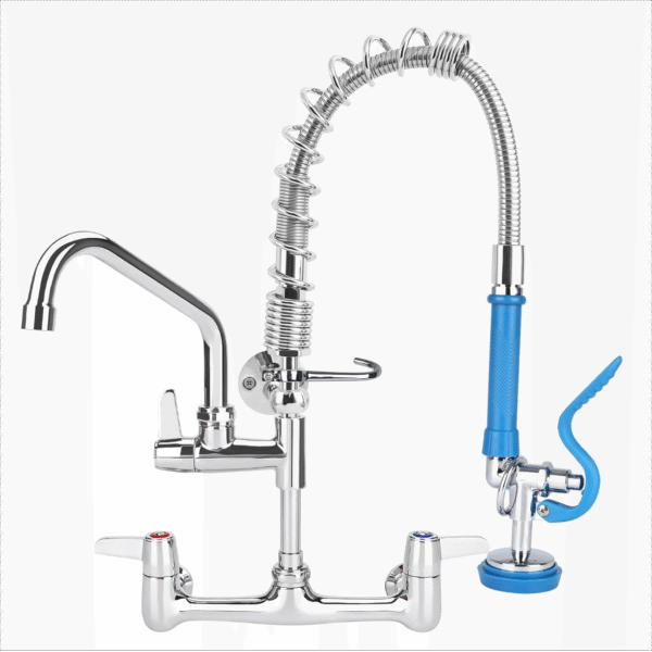 21 Inch Commercial Kitchen Sink Faucet with Pull Down Pre-Rinse Sprayer