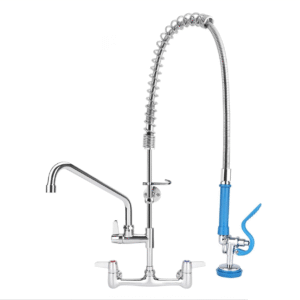36 Inch Commercial Kitchen Sink Faucet with Pull Down Pre-Rinse Sprayer