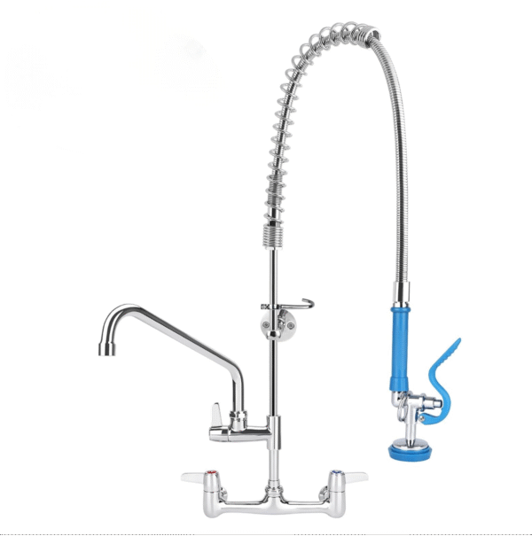 43 Inch Commercial Kitchen Sink Faucet with Pull Down Pre-Rinse Sprayer
