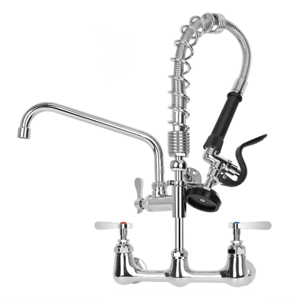 21 Inch Commercial Kitchen Sink Faucet with Pull Down Pre-Rinse Sprayer