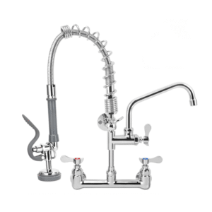 21 Inch Commercial Kitchen Sink Faucet with Pull Down Pre-Rinse Sprayer