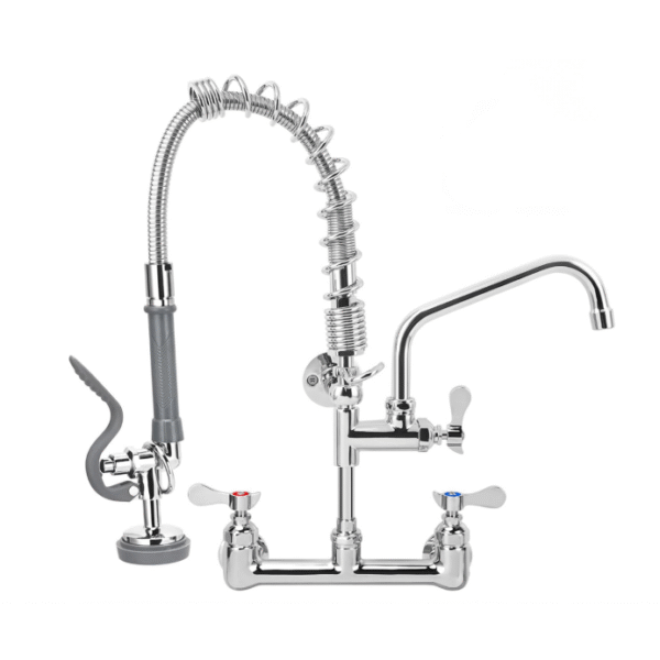 21 Inch Commercial Kitchen Sink Faucet with Pull Down Pre-Rinse Sprayer
