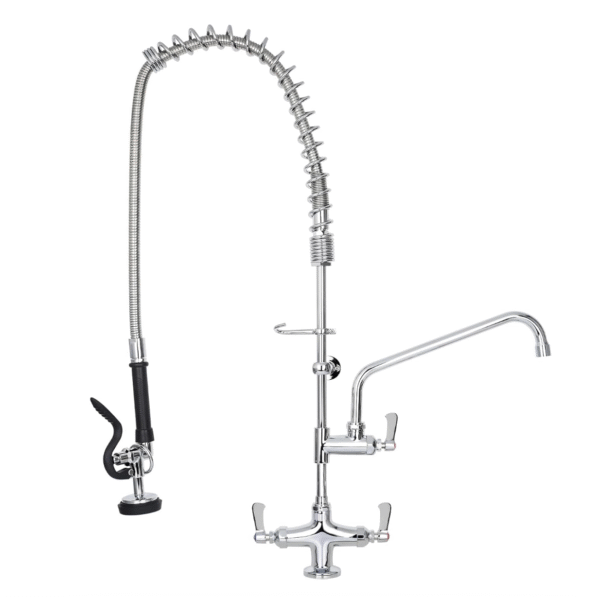 36 Inch Commercial Kitchen Sink Faucet with Pull Down Pre-Rinse Sprayer