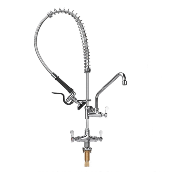 36 Inch Commercial Kitchen Sink Faucet with Pull Down Pre-Rinse Sprayer
