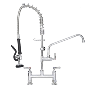 26 Inch Commercial Kitchen Sink Faucet with Pull Down Pre-Rinse Sprayer