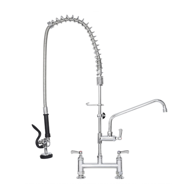 36 Inch Commercial Kitchen Sink Faucet with Pull Down Pre-Rinse Sprayer